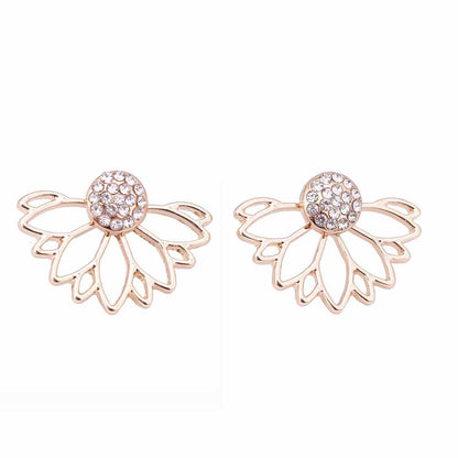 sengpan Pearl crystal lotus stud earring ladies earrings popular European and American style new earrings drop shipping