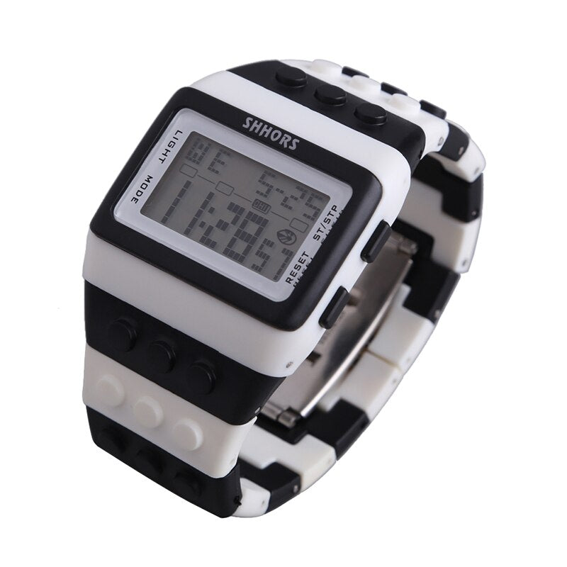 sengpan Christmas wishlist Hot Children's Watches Digital LED Chic Unisex Colorful Constructor Blocks Sports relogio masculino Wrist Women Watch Kids Gifts