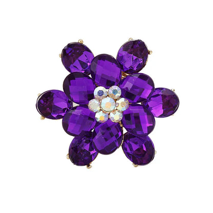 sengpan New Bride Bouquet Summer Purple Brooch Jewelry Korean Flower Crystal Rhinestone Brooch Pins Brooches For Wedding Women