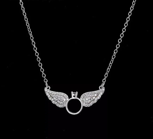 sengpan - Brightly New Statement Choker Necklace Angel Wings Pendants Necklaces for Women Gifts