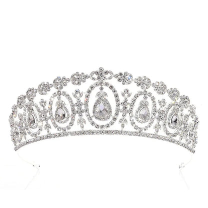 sengpan Shining Crystal Queen Princess Crown Fashion Big Rhinestone Tiaras Perfect For Women Wedding Or Engagement Hair Accessories