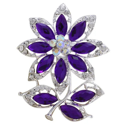 Lianfudai New Bride Bouquet Summer Purple Brooch Jewelry Korean Flower Crystal Rhinestone Brooch Pins Brooches For Wedding Women