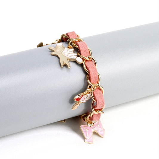 sengpan easter gifts for women Card Captor Sakura Magic Wands Charms Bracelets Bangles Chain Riband Wristbands Bracelet Fashion Jewelry