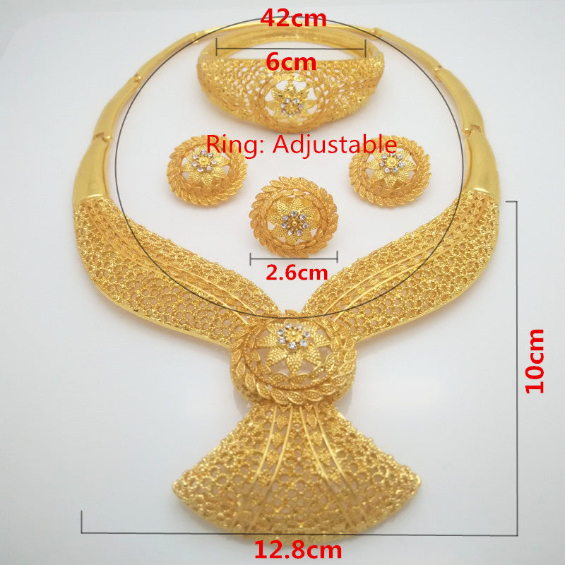 sengpan bridal jewelry set for wedding Bridal Fashion Dubai Gold Jewelry Sets Nigerian Woman Wedding African Beads Jewelry Set Wholesale design