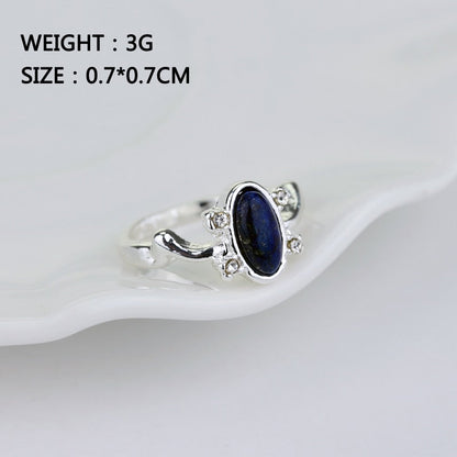 sengpan The Vampire Diaries Ring New Fashion Punk Blue Enamel Ring For Women Vintage Movies  Jewelry Accessories