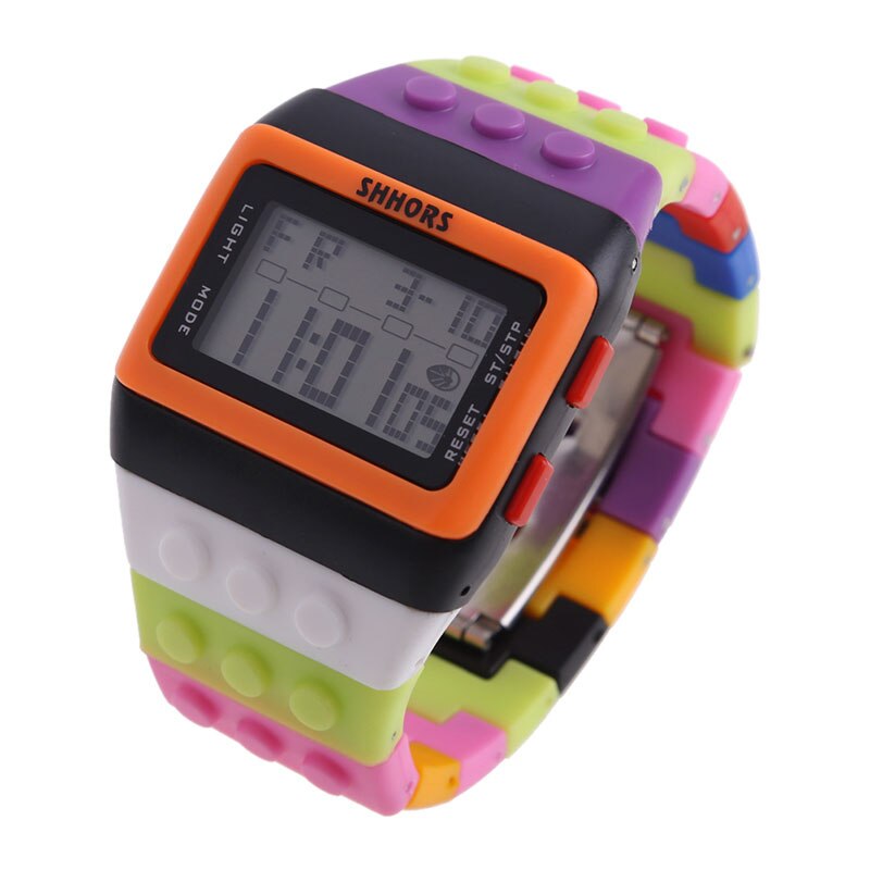 sengpan Christmas wishlist Hot Children's Watches Digital LED Chic Unisex Colorful Constructor Blocks Sports relogio masculino Wrist Women Watch Kids Gifts