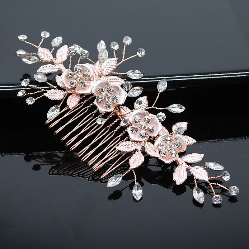 sengpan Bridal Hair Accessories Crystal Peals Hair Combs Wedding Hair Clips Accessories Jewelry Handmade Women Hair Ornaments Headpieces