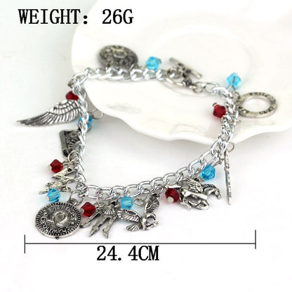 sengpan bracelets for men diy bracelet designs Movie Jewelry Bangles&Bracelets Percy Jackson HALF Blood Flying Horse Sword Trident Charms Bracelet Wristbands