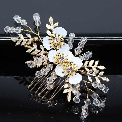 sengpan Bridal Hair Accessories Crystal Peals Hair Combs Wedding Hair Clips Accessories Jewelry Handmade Women Hair Ornaments Headpieces