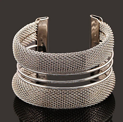 sengpan Bijoux Gypsy Fashion Gold Silver Plated Punk Hip Hop Cuff Wide Men Bangles Arm Bracelet for Women Bracelets & Bangles