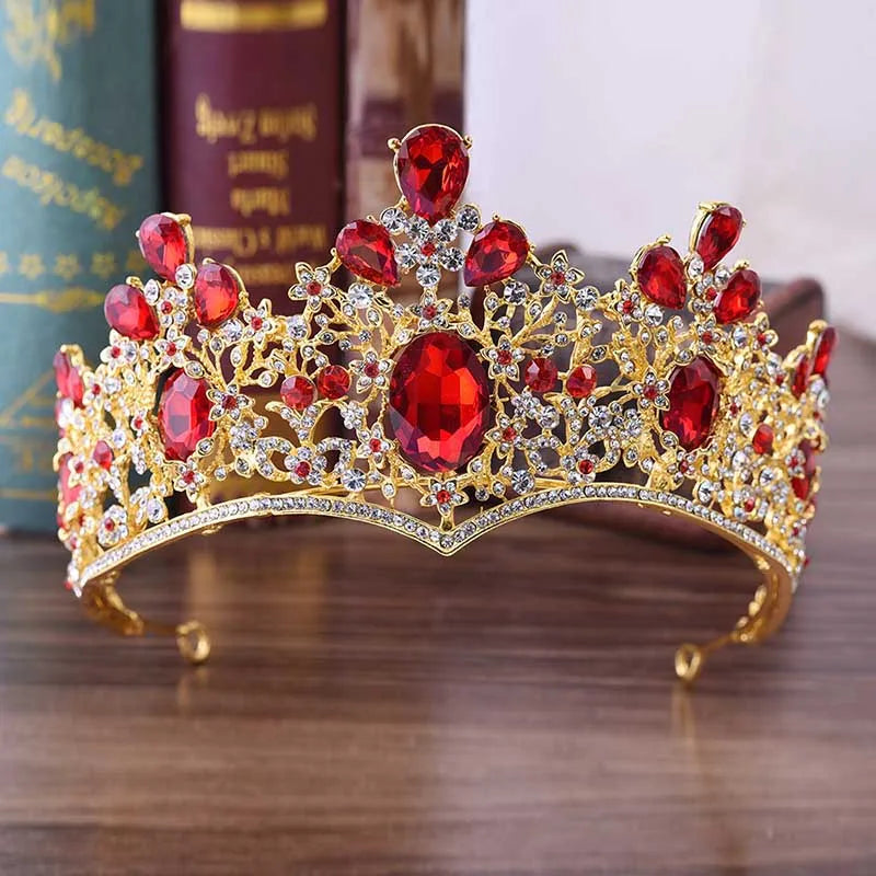 sengpan Queen Shining Rhinestone Tiaras Handmade Big Baroque Temperamental Princess Crowns Bridal Wedding Delicate Hair Accessories