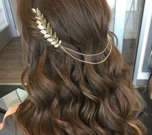 sengpan Summer Style Bohemia Leaves Head Crown  Chain And Leaves Hair Comb Wedding Hair Accessories Bijoux