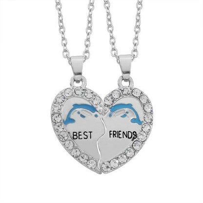 sengpan Best Friend Pendant Necklace Women BFF Good Friends Forever Key Tai Chi Animal Heart Necklaces Pendants Xmas Gifts Collier Femme