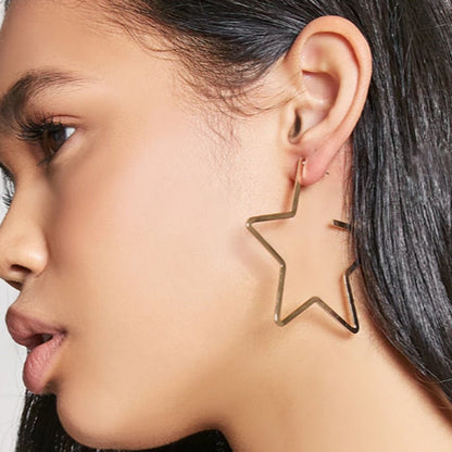 sengpan New Star Hoop Earrings For Women Fashion Statement Earrings Femme Earrings Brincos Jewelry