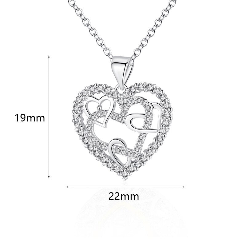 sengpan western jewelry for women Crystal Wedding Jewelry Heart Golden Silver Color Necklace For Women Love Rose Gold Statement Necklace Valentine 's Day