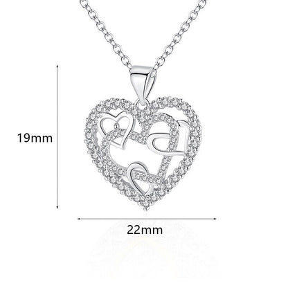 sengpan western jewelry for women Crystal Wedding Jewelry Heart Golden Silver Color Necklace For Women Love Rose Gold Statement Necklace Valentine 's Day