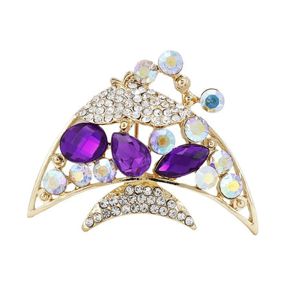 Lianfudai New Bride Bouquet Summer Purple Brooch Jewelry Korean Flower Crystal Rhinestone Brooch Pins Brooches For Wedding Women