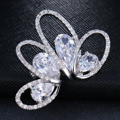 sengpan easter gifts for women New Fashion Luxury Handmade White gold/Rose Gold Jewelry AAA Cubic Zircon Brooch for Women Wedding