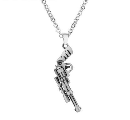 sengpan Pistol Pendants Necklaces Submachine Gun Necklace Men Hip Hop Jewelry Chain Collier