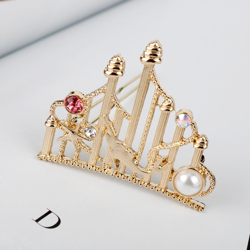 sengpan Woman Hair Accessories Geometric Alloy Rhinestones Hairband Hairgrip Female Headdress Barrette Girls Holder