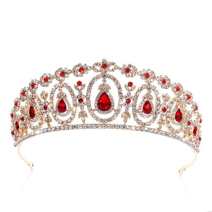 sengpan Shining Crystal Queen Princess Crown Fashion Big Rhinestone Tiaras Perfect For Women Wedding Or Engagement Hair Accessories