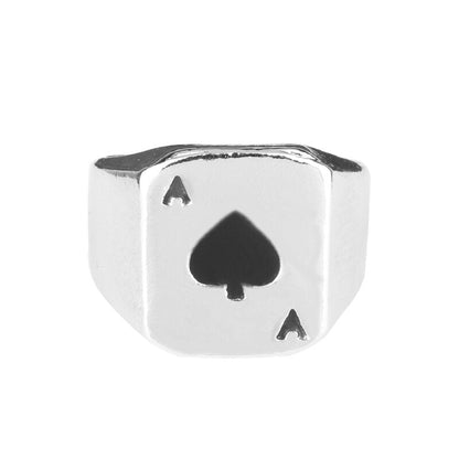 sengpan easter gifts for men Black Enamel Poker Spade Ace Rings for Woman Man Poker Ring