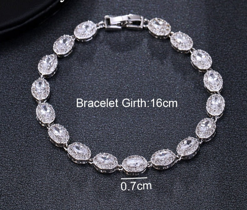 sengpan - Brand Fashion 18cm Oval AAA Cubic Zircon Bracelet Romantic Bride Bracelets Wholesale Party