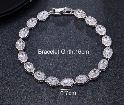 sengpan - Brand Fashion 18cm Oval AAA Cubic Zircon Bracelet Romantic Bride Bracelets Wholesale Party