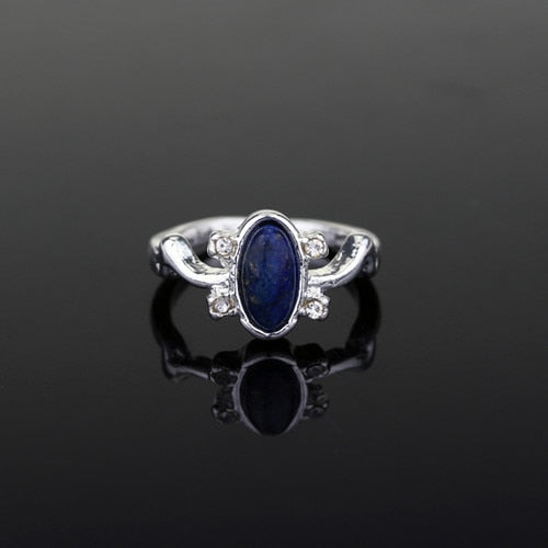 sengpan The Vampire Diaries Ring New Fashion Punk Blue Enamel Ring For Women Vintage Movies  Jewelry Accessories