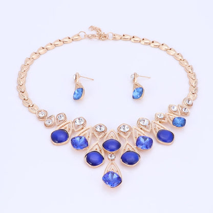 sengpan Crystal Mystic Statement Necklace Women Maxi Necklace Fire Rainbow Pendants & Necklaces gold color