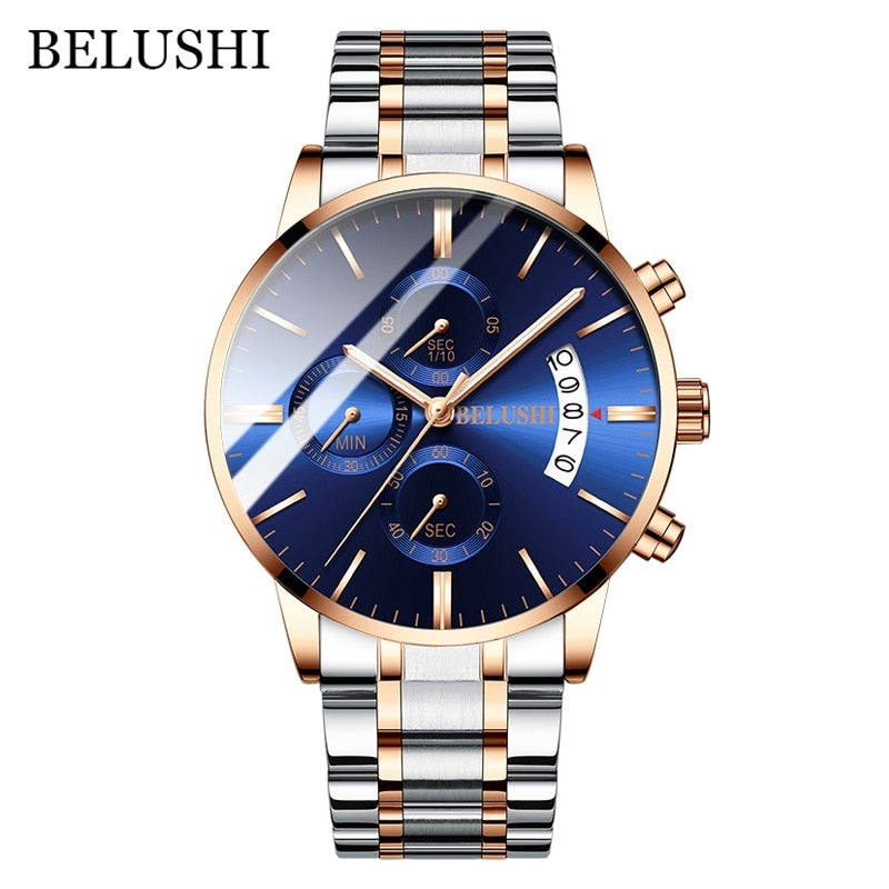 sengpan easter ifts for men Fashion Men's Quartz Watch Chronograph Sport Men Watches Top Brand Luxury Full Steel Waterproof Clock Male Wristwatch