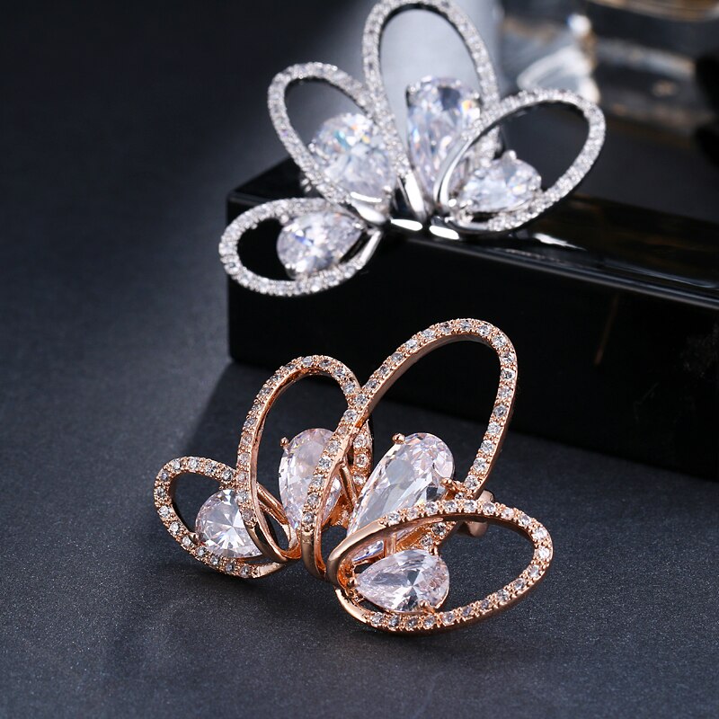 sengpan easter gifts for women New Fashion Luxury Handmade White gold/Rose Gold Jewelry AAA Cubic Zircon Brooch for Women Wedding