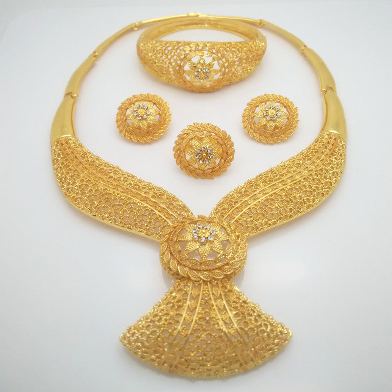 sengpan bridal jewelry set for wedding Bridal Fashion Dubai Gold Jewelry Sets Nigerian Woman Wedding African Beads Jewelry Set Wholesale design