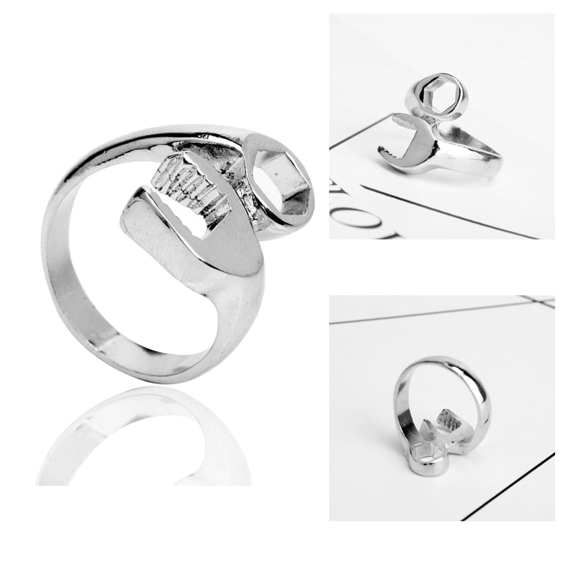 sengpan New Listing  Biker Mechanic Wrench Ring Men Women Hip Hop Jewelry Punk Finger Ring