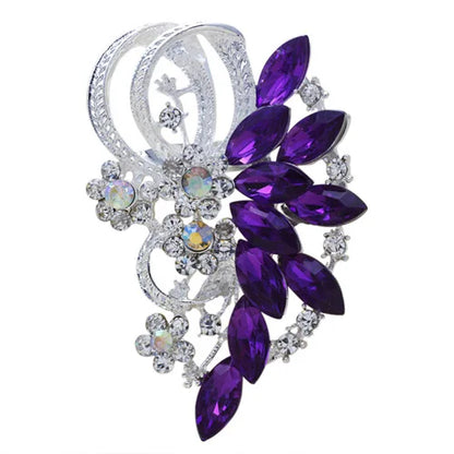 sengpan New Bride Bouquet Summer Purple Brooch Jewelry Korean Flower Crystal Rhinestone Brooch Pins Brooches For Wedding Women