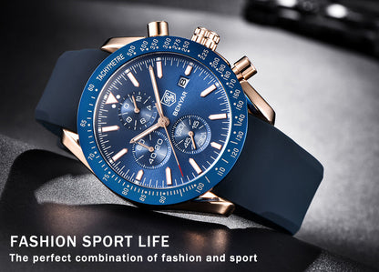 sengpan watches on sale clearance Casual Sport Watches for Men Blue Top Brand Luxury Military Leather Wrist Watch Man Clock Fashion Chronograph Wristwatch