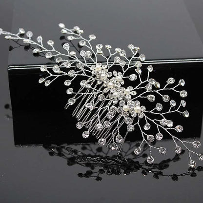 sengpan Bridal Hair Accessories Crystal Peals Hair Combs Wedding Hair Clips Accessories Jewelry Handmade Women Hair Ornaments Headpieces