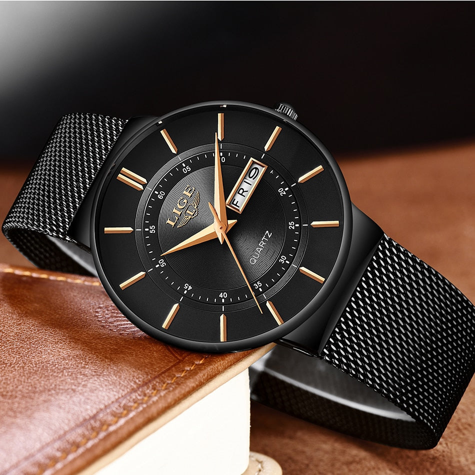 sengpan Christmas wishlist Mens Watches LIGE Top Brand Luxury Waterproof Ultra Thin Date Clock Male Steel Strap Casual Quartz Watch Men Sports Wrist Watch