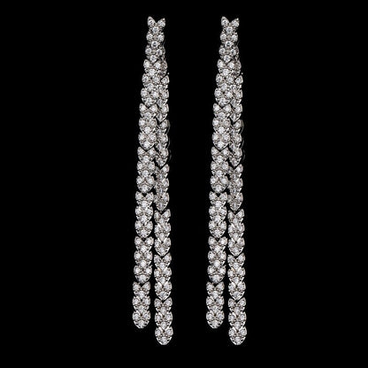 sengpan Luxury Crystal Cz Beads Long Earrings Statement Jewelry Fashion Brand Shinning Wedding Earrings for Women