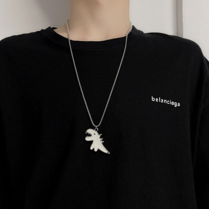 sengpan  gifts for women Cute Dinosaur Couple Necklace Couple Pairing Pendant Friend Necklace Hip Hop Punk Necklace Men's and Women's Temperament Jewelry