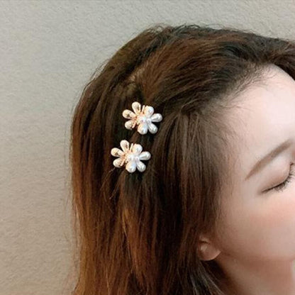 sengpan Sweet Pearl Flower Hair Clip Hairpin Camellia Cute Girl Heart Clip Back Head Headdress Bangs Clip Hairpin Hair Accessories