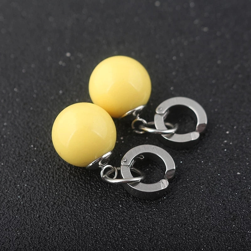 sengpan Potara earrings Cosplay Charm Earrings Yellow And Green Round Eardrop Earrings Jewelry For Women Girls Lovely Gift