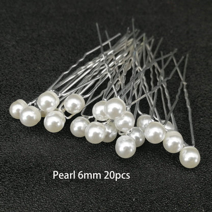 sengpan Women U-shaped Pin Metal Barrette Clip Hairpins Simulated Pearl Bridal Tiara Hair Accessories Wedding Hairstyle Design Tools