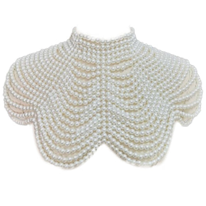 sengpan bridal jewelry set for wedding Women Imitation Pearl Beaded Bib Choker Necklace Body Chain Shawl Collar Jewelry J78E