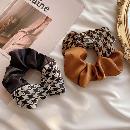 sengpan Plaid Scrunchies For Women Girl Elastic Hair Bands Ties Accessories Pitchwork Bow Knot Wholesale