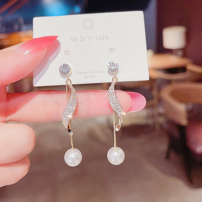 sengpan A Two Wear Pearl Earrings In South Korea Fashion All-match Temperament High Sense Earrings Women In New Tide Earrings Women