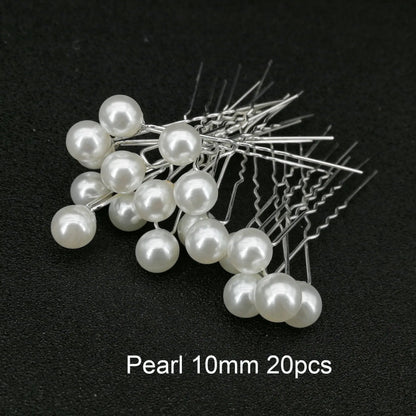 sengpan Women U-shaped Pin Metal Barrette Clip Hairpins Simulated Pearl Bridal Tiara Hair Accessories Wedding Hairstyle Design Tools