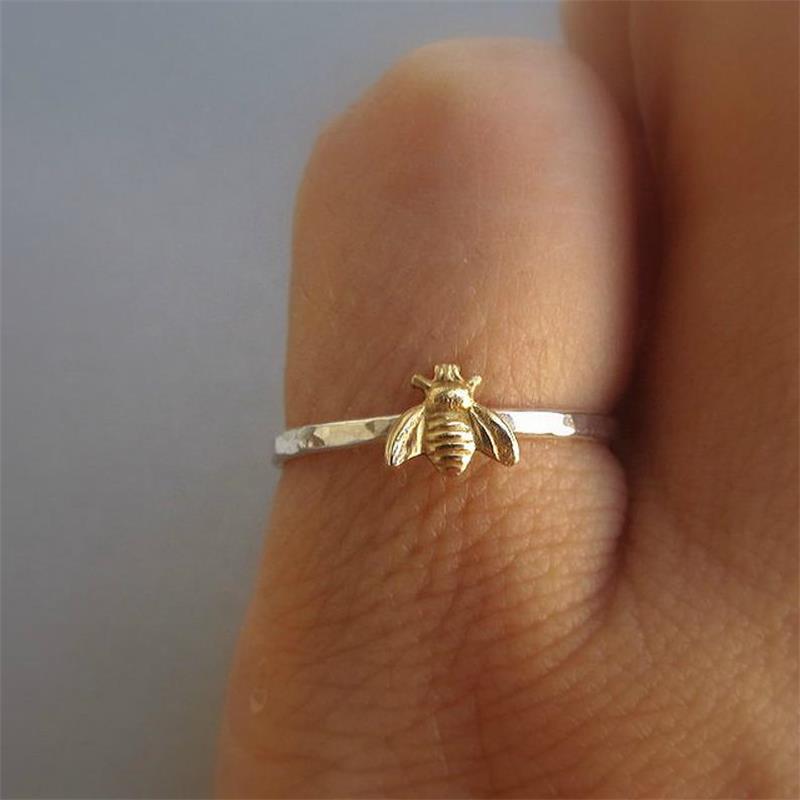 sengpan Exquisite Small Gold Color Bee Women Rings Wedding Engagement Ring Fashion Party Accessories Jewelry