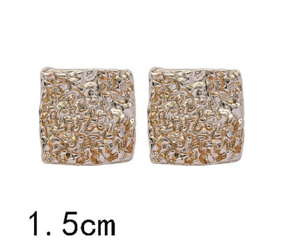 sengpan Minimalist Square Earrings Irregular Stud Earrings New Exaggerated Cold Wind Fashion Earring for Women Opening Accessories