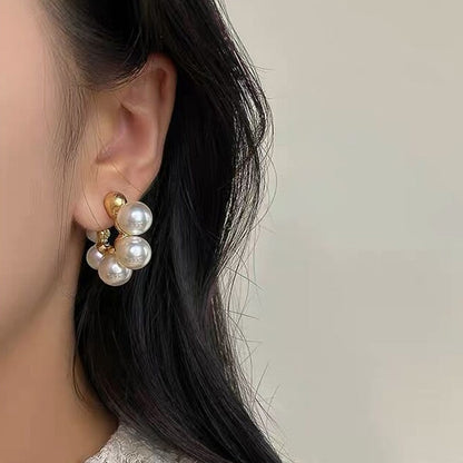 sengpan bridal jewelry set for wedding Elegant Celebrity Imitaion Pearl Earrings For Women Fashion C-Shaped Drop Earring Luxury Wedding Party Girls Unusual Jewelry